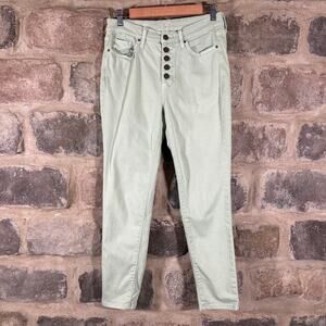 ANA Jeans Woman's 8 Mint Green Button Fly High-Rise Skinny Summer Coastal‎